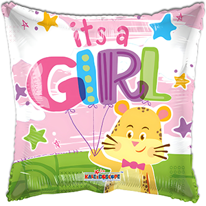 Balon patrat - It's a Girl - Ghepard - 45 cm