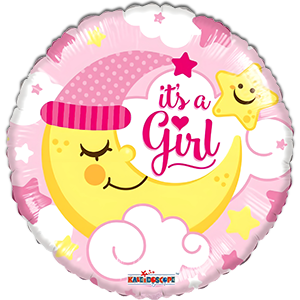 Balon rotund - Baby Girl - Luna - 45 cm