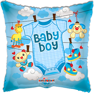 Balon patrat - Body - Baby Boy  - 50 cm