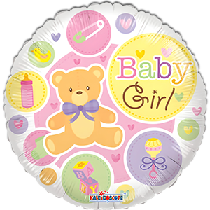 Balon rotund - Baby Girl - Ursulet - 45 cm