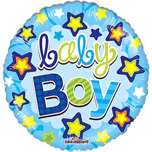 Balon rotund - Baby Boy - Stelute - 45 cm