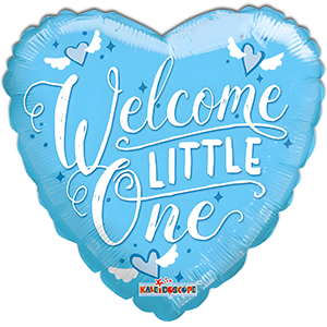 Balon inima - Welcome Little One - Baby Boy - 45 cm