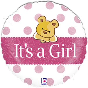 Balon rotund - Ursulet - It's a Girl - 46 cm