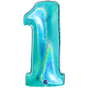 Cifra 1 - tiffany - glitter - 102 cm