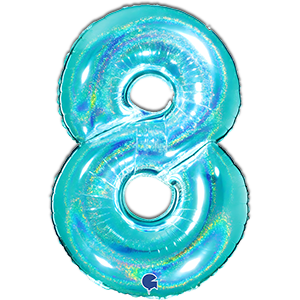Cifra 8 - tiffany - glitter - 102 cm