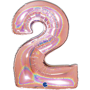 Cifra 2 - rose - gold - glitter - 102 cm