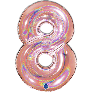 Cifra 8 - rose - gold - glitter - 102 cm