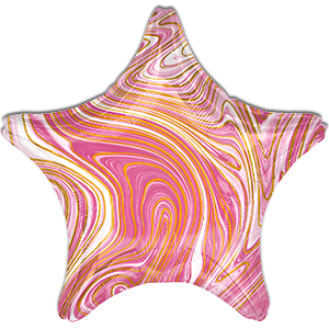 Balon stea - marmorat roz - 45 cm