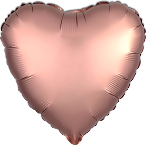 Balon inima - rose copper satin - 43 cm