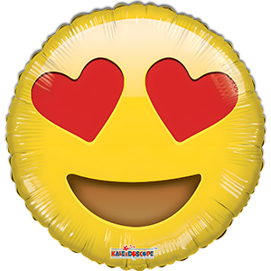 Balon rotund - emoticon indragostit - 45 cm