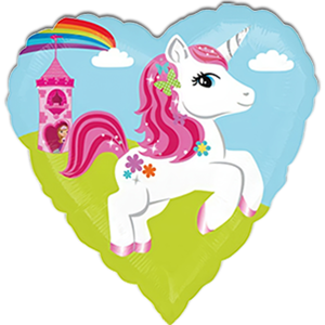 Balon inima Unicorn - 45 cm