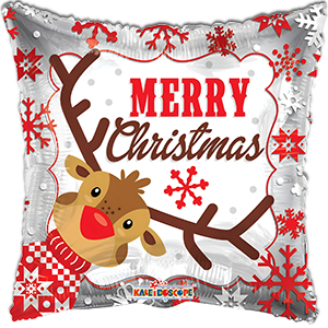 Balon patrat - Reindeer Merry Christmas - 45 cm