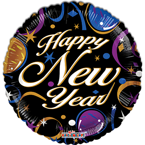 Balon rotund - Happy New Year - 45 cm