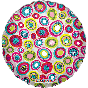 Balon rotund - Buline colorate floricele - 45 cm