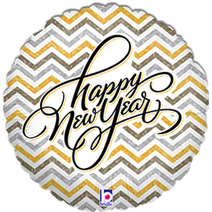 Balon rotund - Happy New Year holografic - 45 cm
