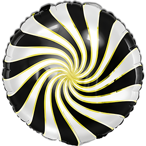 Balon rotund - acadea - alb negru - 35 cm