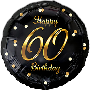 Happy 60th Birthday - Auriu - 45 cm
