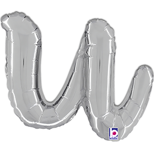 Litera U - de mana - cu aer - argintiu - 35 cm