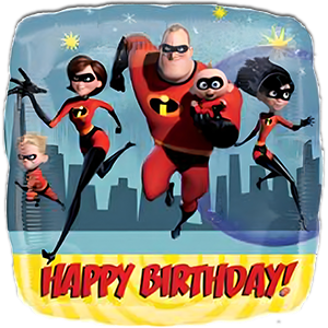 Balon rotund - Incredibilii 2 - Happy B-day - 43 cm