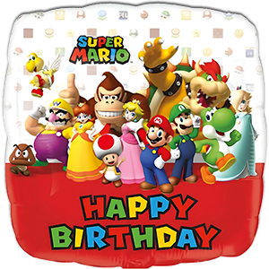 Balon rotund - Super Mario - Happy Birthday - 43 cm