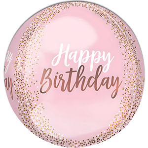 Orbz Rose-Gold Blush - Happy B-day - 38x40 cm