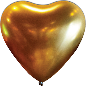 Balon latex inima - Chrome gold satin luxe - 30 cm