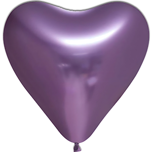 Balon latex inima - Mirror mov - 30 cm