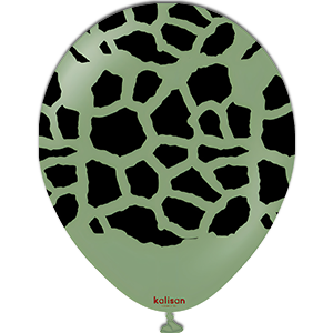 Balon latex - Safari giraffe - Eucalyptus print black - 30 cm