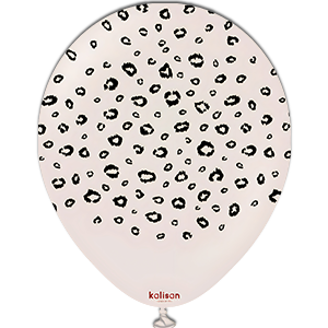 Balon latex - Safari leopard - White sand print black - 30 cm