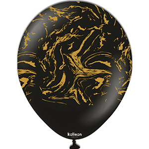 Balon latex - Space nebula - Black print gold - 30 cm