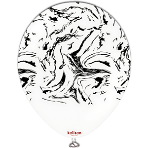 Balon latex - Space nebula - White print black - 30 cm