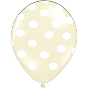 Balon latex - Vanilla print buline alb - 26 cm