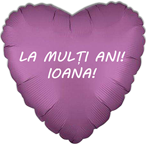 Balon inima - lila - 45 cm - text personalizat