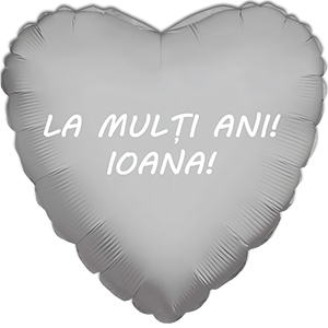 Balon inima - argintiu - 45 cm - text personalizat