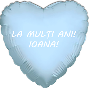 Balon inima - bleu deschis - 45 cm - text personalizat