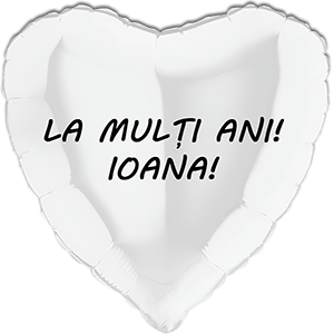 Balon inima - alb - 46 cm - text personalizat