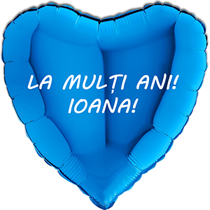 Balon inima - albastru - 46 cm - text personalizat