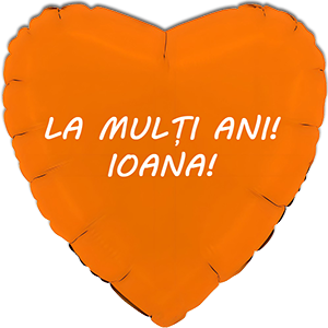 Balon inima - portocaliu - 46 cm - text personalizat