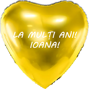 Balon inima - auriu pdc - 45 cm - text personalizat