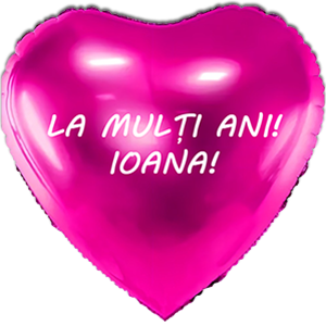 Balon inima - fucsia pdc - 45 cm - text personalizat