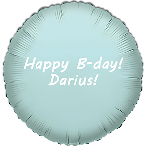 Balon rotund - aqua - 45 cm - text personalizat