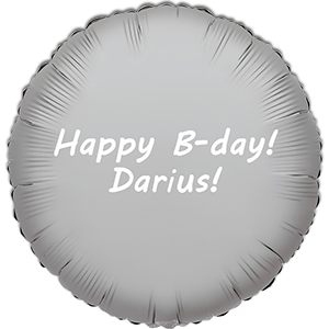 Balon rotund - argintiu - 45 cm - text personalizat