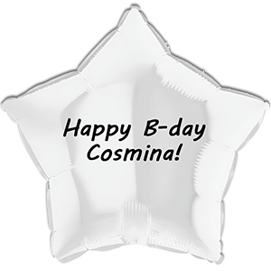 Balon stea - alb - 46 cm - text personalizat