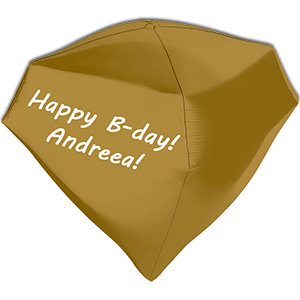 Diamant 4D - auriu satin - 46 cm - text personalizat