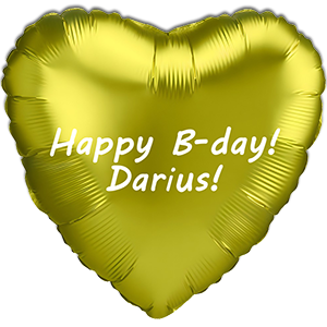 Balon inima - lemon satin - 43 cm - text personalizat