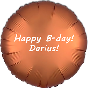 Balon rotund - amber satin - 43 cm - text personalizat