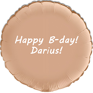 Balon rotund - satin nude - 46 cm - text personalizat