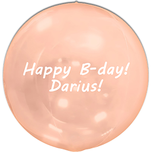 Sfera 4D Portocaliu Transparent - 38 cm - text personalizat