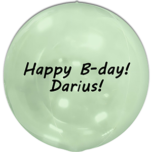 Sfera 4D Verde Transparent - 38 cm - text personalizat