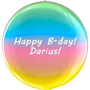 Sfera 4D Curcubeu - 38 cm - text personalizat